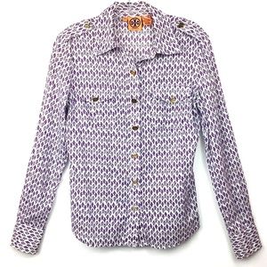 Tory Burch Geometric Print Button Down Shirt